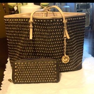 New MK purse and matching wallet with studded rhinestones